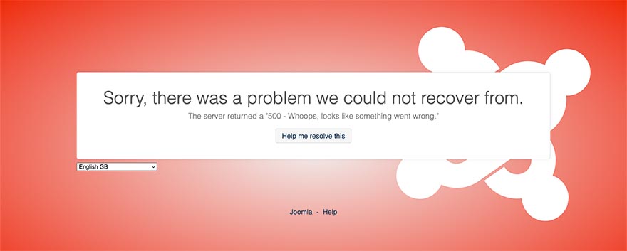 Joomla server error