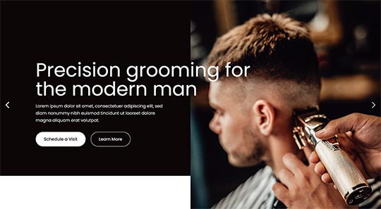 Carousel module is included with the Barber template