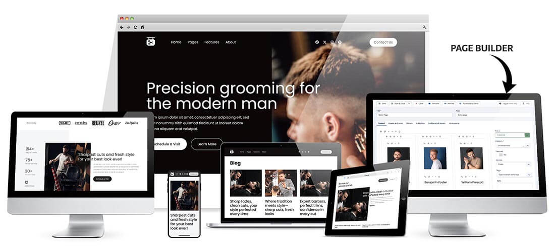 Responsive Barber Joomla Template